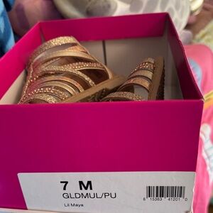 Lil Maya Gold Glitter Sandals